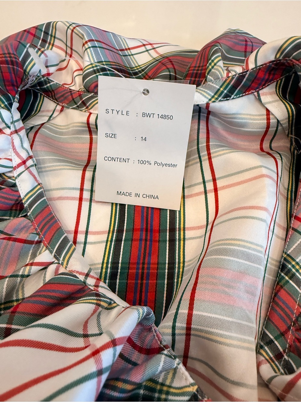 Boston Proper Red, Green & White Plaid Ruffle Peplum Blouse - Picture 10 of 10